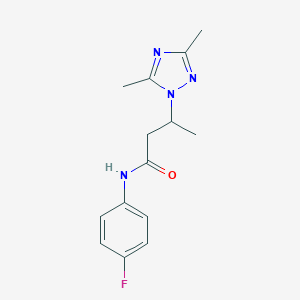 molecular formula C14H17FN4O B500379 3-(3,5-dimethyl-1H-1,2,4-triazol-1-yl)-N-(4-fluorophenyl)butanamide CAS No. 898644-13-8