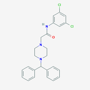 molecular formula C25H25Cl2N3O B500380 2-(4-benzhydryl-1-piperazinyl)-N-(3,5-dichlorophenyl)acetamide 