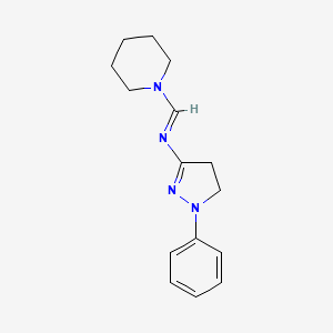 molecular formula C15H20N4 B5003811 N-(2-phenyl-3,4-dihydropyrazol-5-yl)-1-piperidin-1-ylmethanimine 