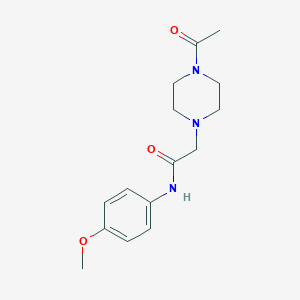 molecular formula C15H21N3O3 B500384 2-(4-acetyl-1-piperazinyl)-N-(4-methoxyphenyl)acetamide CAS No. 915935-57-8