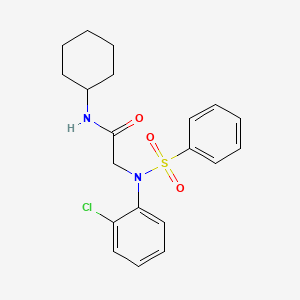 molecular formula C20H23ClN2O3S B5003848 N~2~-(2-chlorophenyl)-N~1~-cyclohexyl-N~2~-(phenylsulfonyl)glycinamide CAS No. 333450-17-2