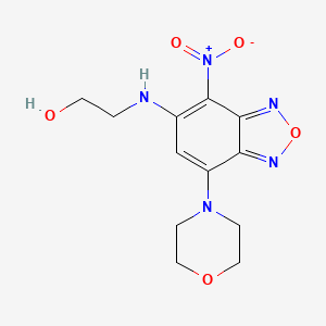 molecular formula C12H15N5O5 B5003852 2-{[7-(4-morpholinyl)-4-nitro-2,1,3-benzoxadiazol-5-yl]amino}ethanol 