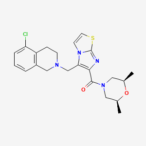 molecular formula C22H25ClN4O2S B5003871 5-chloro-2-[(6-{[(2R*,6S*)-2,6-dimethyl-4-morpholinyl]carbonyl}imidazo[2,1-b][1,3]thiazol-5-yl)methyl]-1,2,3,4-tetrahydroisoquinoline 