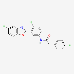 N-[4-chloro-3-(5-chloro-1,3-benzoxazol-2-yl)phenyl]-2-(4-chlorophenyl)acetamide