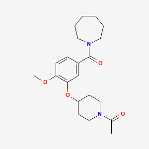 molecular formula C21H30N2O4 B5003904 1-{3-[(1-acetyl-4-piperidinyl)oxy]-4-methoxybenzoyl}azepane 