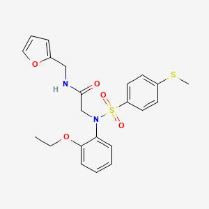 molecular formula C22H24N2O5S2 B5003914 N~2~-(2-ethoxyphenyl)-N~1~-(2-furylmethyl)-N~2~-{[4-(methylthio)phenyl]sulfonyl}glycinamide 