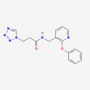 molecular formula C16H16N6O2 B5003933 N-[(2-phenoxypyridin-3-yl)methyl]-3-(tetrazol-1-yl)propanamide 