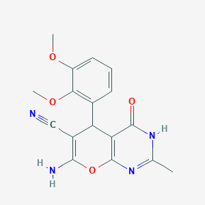 7-amino-5-(2,3-dimethoxyphenyl)-2-methyl-4-oxo-3,5-dihydro-4H-pyrano[2,3-d]pyrimidine-6-carbonitrile