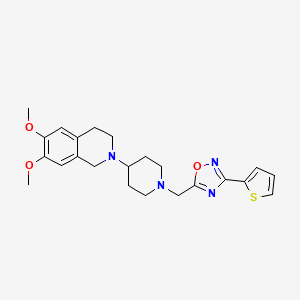 6,7-dimethoxy-2-(1-{[3-(2-thienyl)-1,2,4-oxadiazol-5-yl]methyl}-4-piperidinyl)-1,2,3,4-tetrahydroisoquinoline