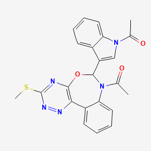 7-acetyl-6-(1-acetyl-1H-indol-3-yl)-3-(methylthio)-6,7-dihydro[1,2,4]triazino[5,6-d][3,1]benzoxazepine