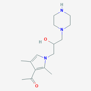 molecular formula C15H25N3O2 B500400 1-[1-(2-Hydroxy-3-piperazin-1-yl-propyl)-2,4-dimethyl-1H-pyrrol-3-yl]-ethanone CAS No. 883543-38-2