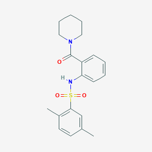 molecular formula C20H24N2O3S B5004007 2,5-dimethyl-N-[2-(1-piperidinylcarbonyl)phenyl]benzenesulfonamide 