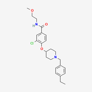 molecular formula C24H31ClN2O3 B5004043 3-chloro-4-{[1-(4-ethylbenzyl)-4-piperidinyl]oxy}-N-(2-methoxyethyl)benzamide 