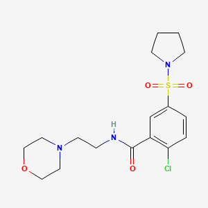 2-chloro-N-[2-(4-morpholinyl)ethyl]-5-(1-pyrrolidinylsulfonyl)benzamide