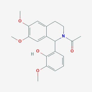 molecular formula C20H23NO5 B5004055 2-(2-acetyl-6,7-dimethoxy-1,2,3,4-tetrahydro-1-isoquinolinyl)-6-methoxyphenol 