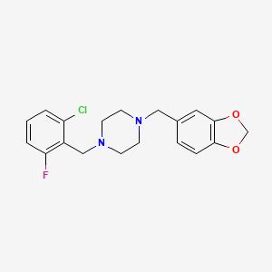 1-(1,3-benzodioxol-5-ylmethyl)-4-(2-chloro-6-fluorobenzyl)piperazine