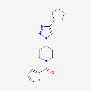 4-(4-cyclopentyl-1H-1,2,3-triazol-1-yl)-1-(2-furoyl)piperidine