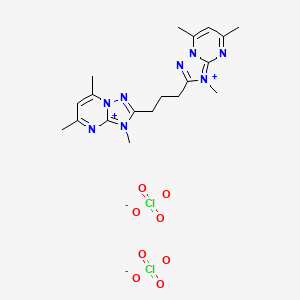 molecular formula C19H26Cl2N8O8 B5004119 2,2'-(1,3-propanediyl)bis(3,5,7-trimethyl-3H-[1,2,4]triazolo[1,5-a]pyrimidin-8-ium) diperchlorate 