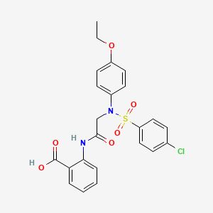 molecular formula C23H21ClN2O6S B5004122 2-{[N-[(4-chlorophenyl)sulfonyl]-N-(4-ethoxyphenyl)glycyl]amino}benzoic acid 