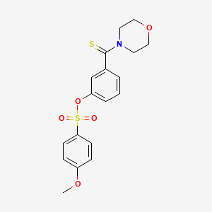 molecular formula C18H19NO5S2 B5004144 3-(MORPHOLINOCARBOTHIOYL)PHENYL 4-METHOXY-1-BENZENESULFONATE 