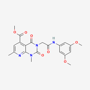 molecular formula C21H22N4O7 B5004171 METHYL 3-{[(3,5-DIMETHOXYPHENYL)CARBAMOYL]METHYL}-1,7-DIMETHYL-2,4-DIOXO-1H,2H,3H,4H-PYRIDO[2,3-D]PYRIMIDINE-5-CARBOXYLATE 