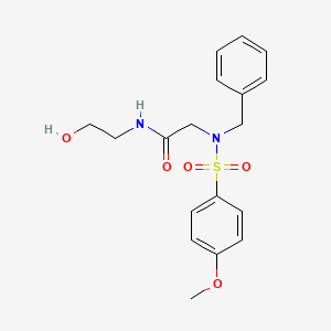 molecular formula C18H22N2O5S B5004200 N~2~-benzyl-N~1~-(2-hydroxyethyl)-N~2~-[(4-methoxyphenyl)sulfonyl]glycinamide 