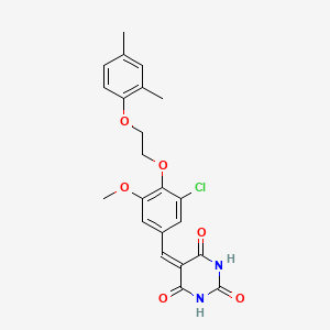 molecular formula C22H21ClN2O6 B5004201 5-{3-chloro-4-[2-(2,4-dimethylphenoxy)ethoxy]-5-methoxybenzylidene}-2,4,6(1H,3H,5H)-pyrimidinetrione 