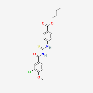 molecular formula C21H23ClN2O4S B5004230 butyl 4-({[(3-chloro-4-ethoxybenzoyl)amino]carbonothioyl}amino)benzoate 