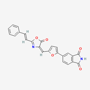 molecular formula C24H14N2O5 B5004243 5-(5-{[5-oxo-2-(2-phenylvinyl)-1,3-oxazol-4(5H)-ylidene]methyl}-2-furyl)-1H-isoindole-1,3(2H)-dione 