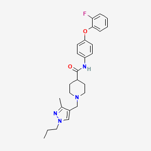 N-[4-(2-fluorophenoxy)phenyl]-1-[(3-methyl-1-propyl-1H-pyrazol-4-yl)methyl]-4-piperidinecarboxamide