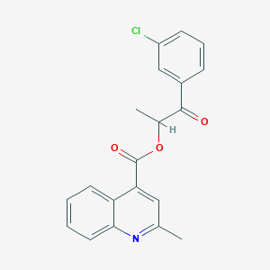 molecular formula C20H16ClNO3 B500427 1-(3-Chlorophenyl)-1-oxopropan-2-yl 2-methylquinoline-4-carboxylate CAS No. 785810-66-4