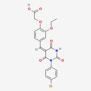 (4-{[1-(4-bromophenyl)-2,4,6-trioxotetrahydro-5(2H)-pyrimidinylidene]methyl}-2-ethoxyphenoxy)acetic acid