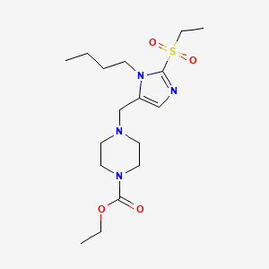 molecular formula C17H30N4O4S B5004277 ethyl 4-{[1-butyl-2-(ethylsulfonyl)-1H-imidazol-5-yl]methyl}-1-piperazinecarboxylate 