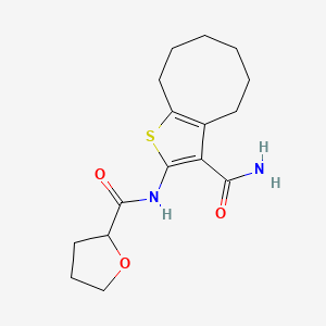 molecular formula C16H22N2O3S B5004318 N-[3-(aminocarbonyl)-4,5,6,7,8,9-hexahydrocycloocta[b]thien-2-yl]tetrahydro-2-furancarboxamide 