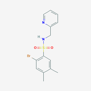 2-bromo-4,5-dimethyl-N-(pyridin-2-ylmethyl)benzenesulfonamide
