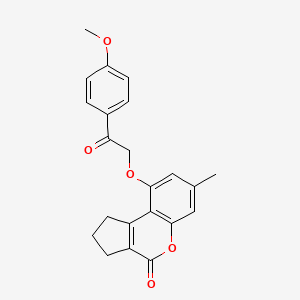 molecular formula C22H20O5 B5004324 9-[2-(4-methoxyphenyl)-2-oxoethoxy]-7-methyl-2,3-dihydrocyclopenta[c]chromen-4(1H)-one 