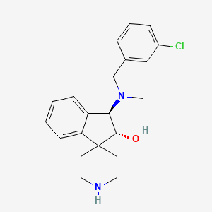 molecular formula C21H25ClN2O B5004366 rel-(2R,3R)-3-[(3-chlorobenzyl)(methyl)amino]-2,3-dihydrospiro[indene-1,4'-piperidin]-2-ol bis(trifluoroacetate) (salt) 