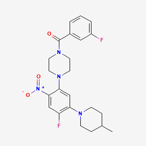 1-(3-fluorobenzoyl)-4-[4-fluoro-5-(4-methyl-1-piperidinyl)-2-nitrophenyl]piperazine