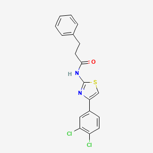 N-[4-(3,4-dichlorophenyl)-1,3-thiazol-2-yl]-3-phenylpropanamide