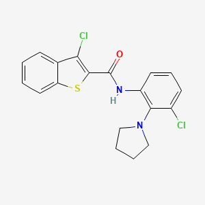 molecular formula C19H16Cl2N2OS B5004474 3-chloro-N-[3-chloro-2-(1-pyrrolidinyl)phenyl]-1-benzothiophene-2-carboxamide 