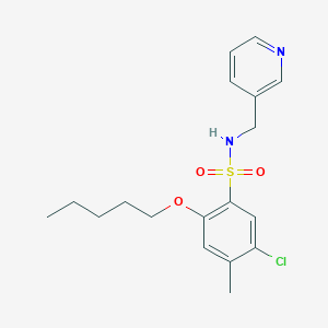 molecular formula C18H23ClN2O3S B500450 [(5-Chloro-4-methyl-2-pentyloxyphenyl)sulfonyl](3-pyridylmethyl)amine CAS No. 914245-32-2