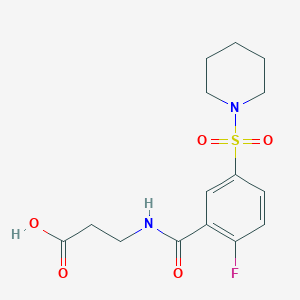 3-[(2-Fluoro-5-piperidin-1-ylsulfonylbenzoyl)amino]propanoic acid