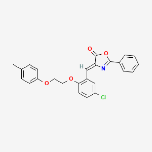 molecular formula C25H20ClNO4 B5004527 (4Z)-4-[[5-chloro-2-[2-(4-methylphenoxy)ethoxy]phenyl]methylidene]-2-phenyl-1,3-oxazol-5-one 