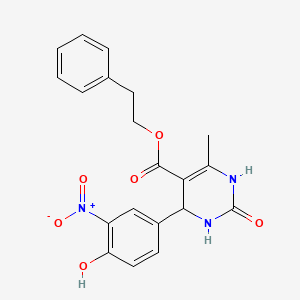 molecular formula C20H19N3O6 B5004547 2-Phenylethyl 4-(4-hydroxy-3-nitrophenyl)-6-methyl-2-oxo-1,2,3,4-tetrahydropyrimidine-5-carboxylate 