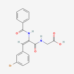 molecular formula C18H15BrN2O4 B5004577 2-[[(E)-2-benzamido-3-(3-bromophenyl)prop-2-enoyl]amino]acetic acid 