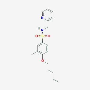 molecular formula C18H24N2O3S B500458 [(3-Methyl-4-pentyloxyphenyl)sulfonyl](2-pyridylmethyl)amine CAS No. 914246-21-2