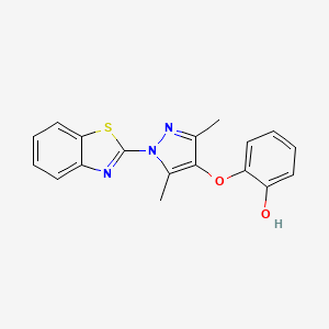 molecular formula C18H15N3O2S B5004584 2-{[1-(1,3-benzothiazol-2-yl)-3,5-dimethyl-1H-pyrazol-4-yl]oxy}phenol 