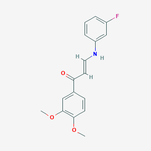 molecular formula C17H16FNO3 B5004605 1-(3,4-dimethoxyphenyl)-3-[(3-fluorophenyl)amino]-2-propen-1-one 