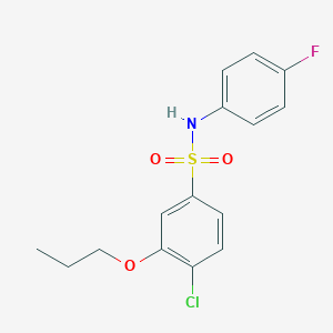 molecular formula C15H15ClFNO3S B500464 4-chloro-N-(4-fluorophenyl)-3-propoxybenzenesulfonamide 