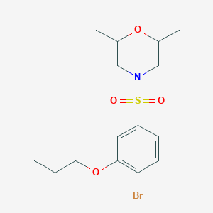 molecular formula C15H22BrNO4S B500467 4-(4-Bromo-3-propoxybenzenesulfonyl)-2,6-dimethylmorpholine CAS No. 913240-78-5